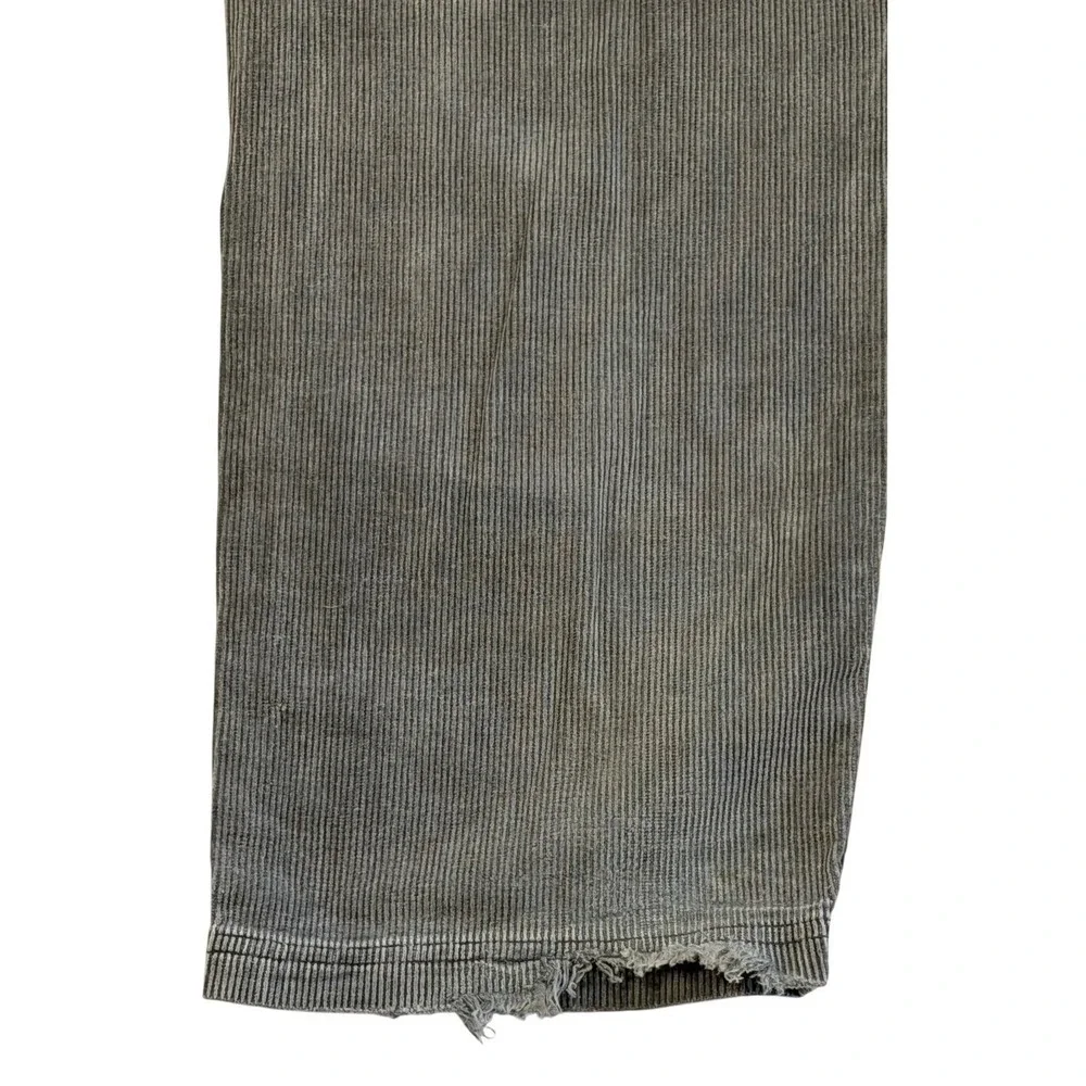Union‎ Bay Grey Corduroy Overalls Vintage Wide Leg Bib Adjustable Strap Y2K Med
